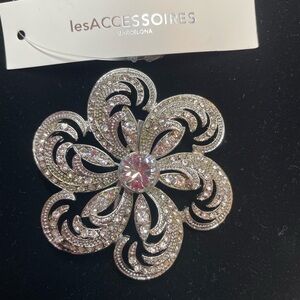 Silver Rhinestone Brooch